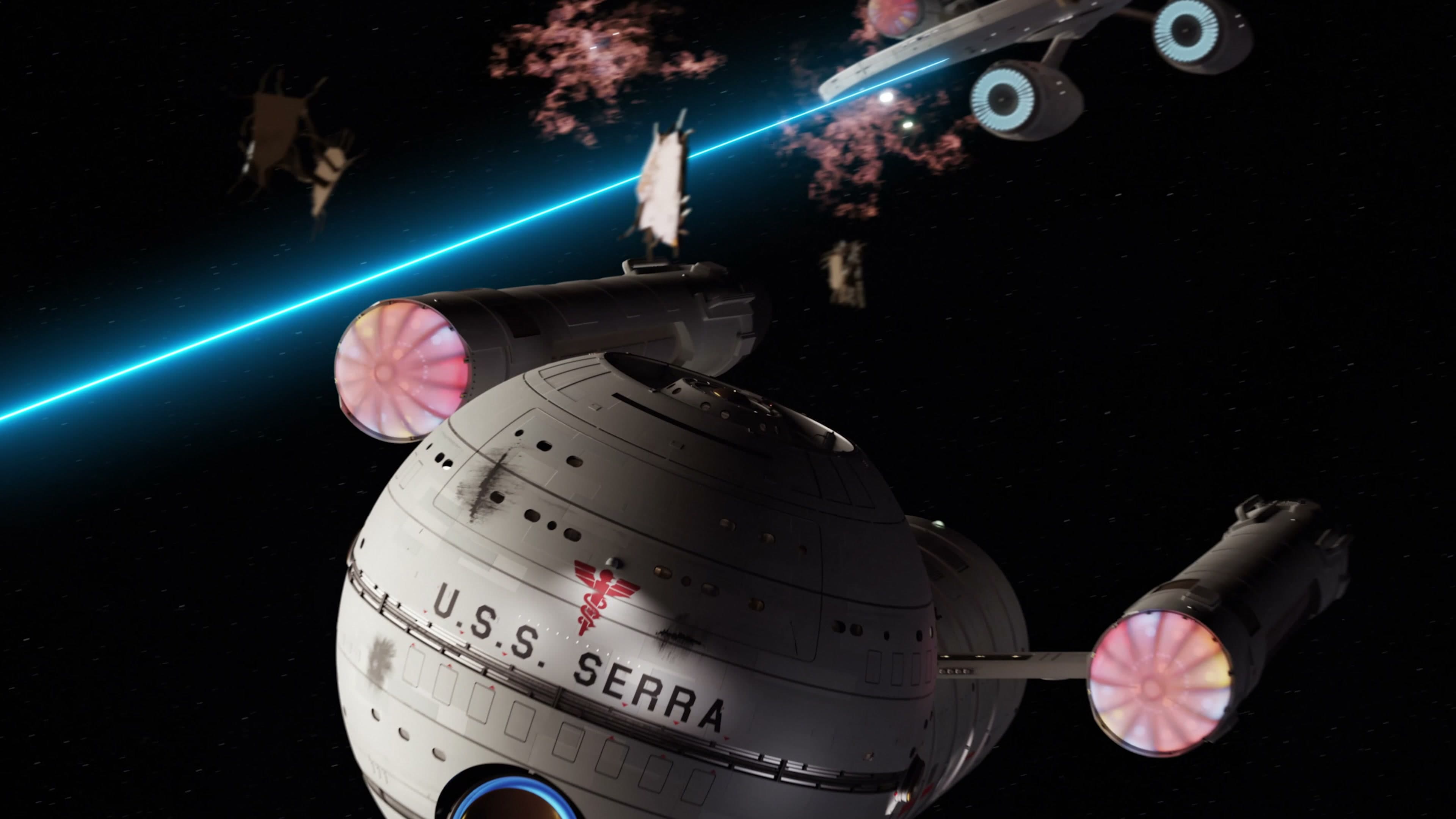 USS Serra under fire — Daedalus-class in fleet action