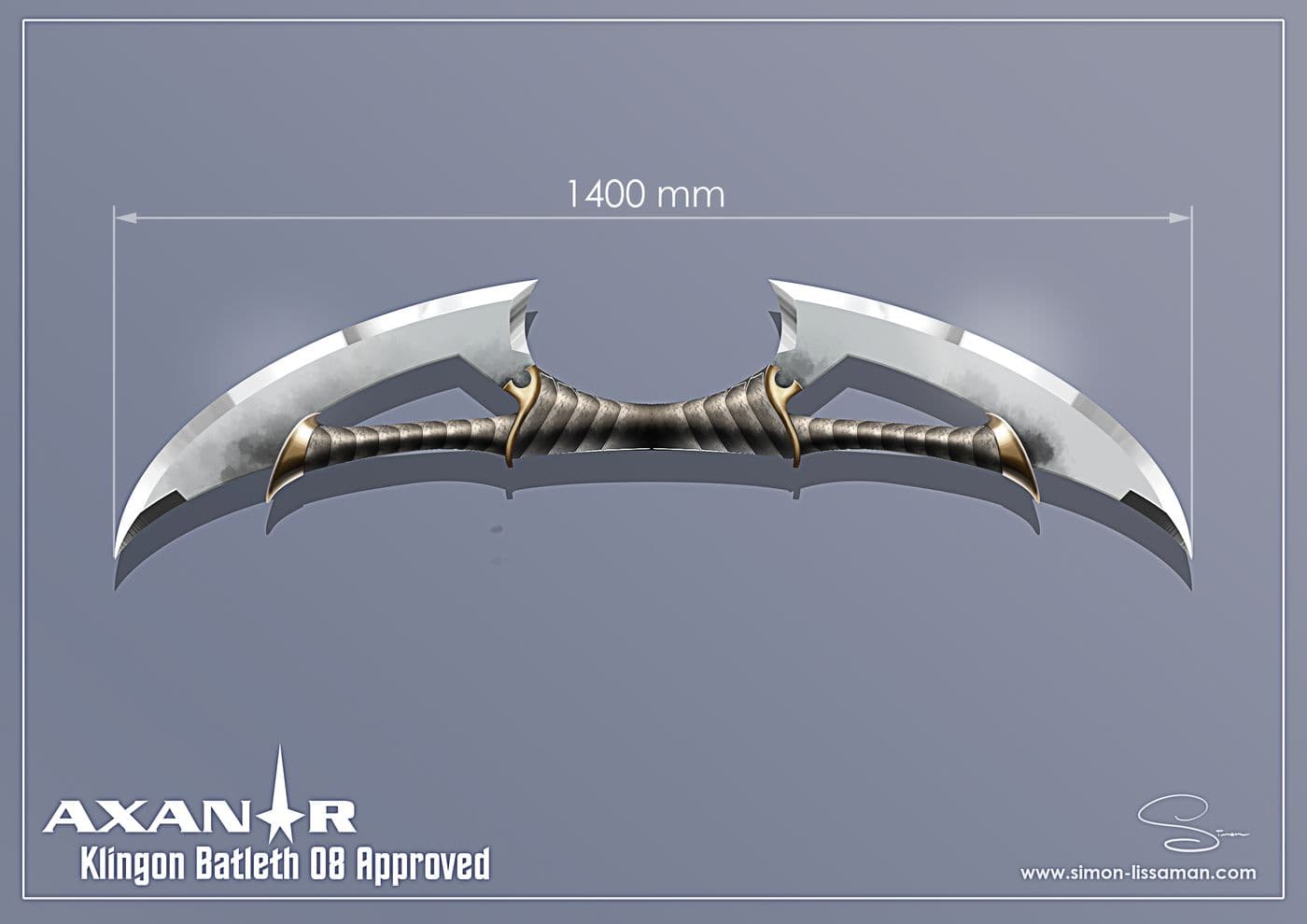Recovered klingon bat'leth design artifact — Klingon Batleth08 Approved Design. Catalogued by the Memory Alpha Historic Society from the Axanar production archive.