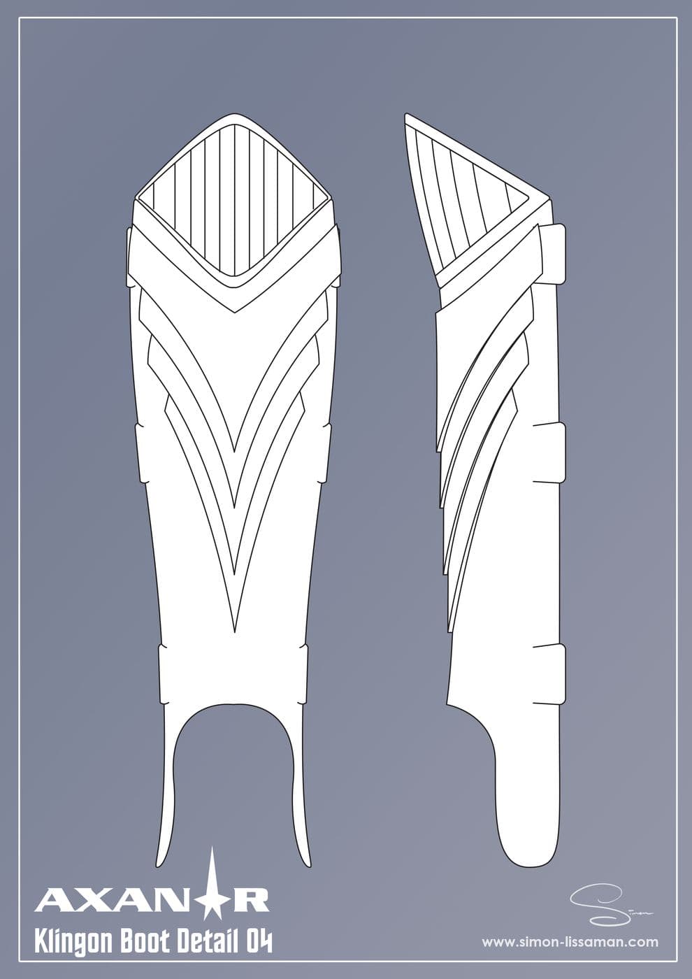 Recovered klingon boot detail artifact — Klingon Boot detail 04. Catalogued by the Memory Alpha Historic Society from the Axanar production archive.