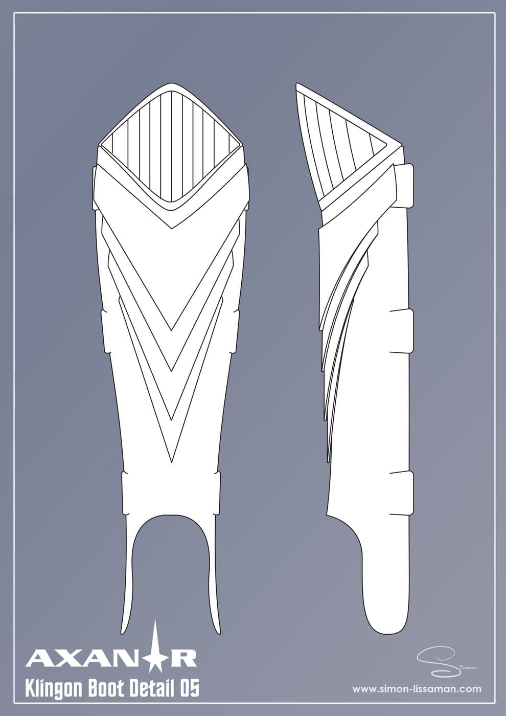 Recovered klingon boot detail artifact — Klingon Boot detail 05. Catalogued by the Memory Alpha Historic Society from the Axanar production archive.
