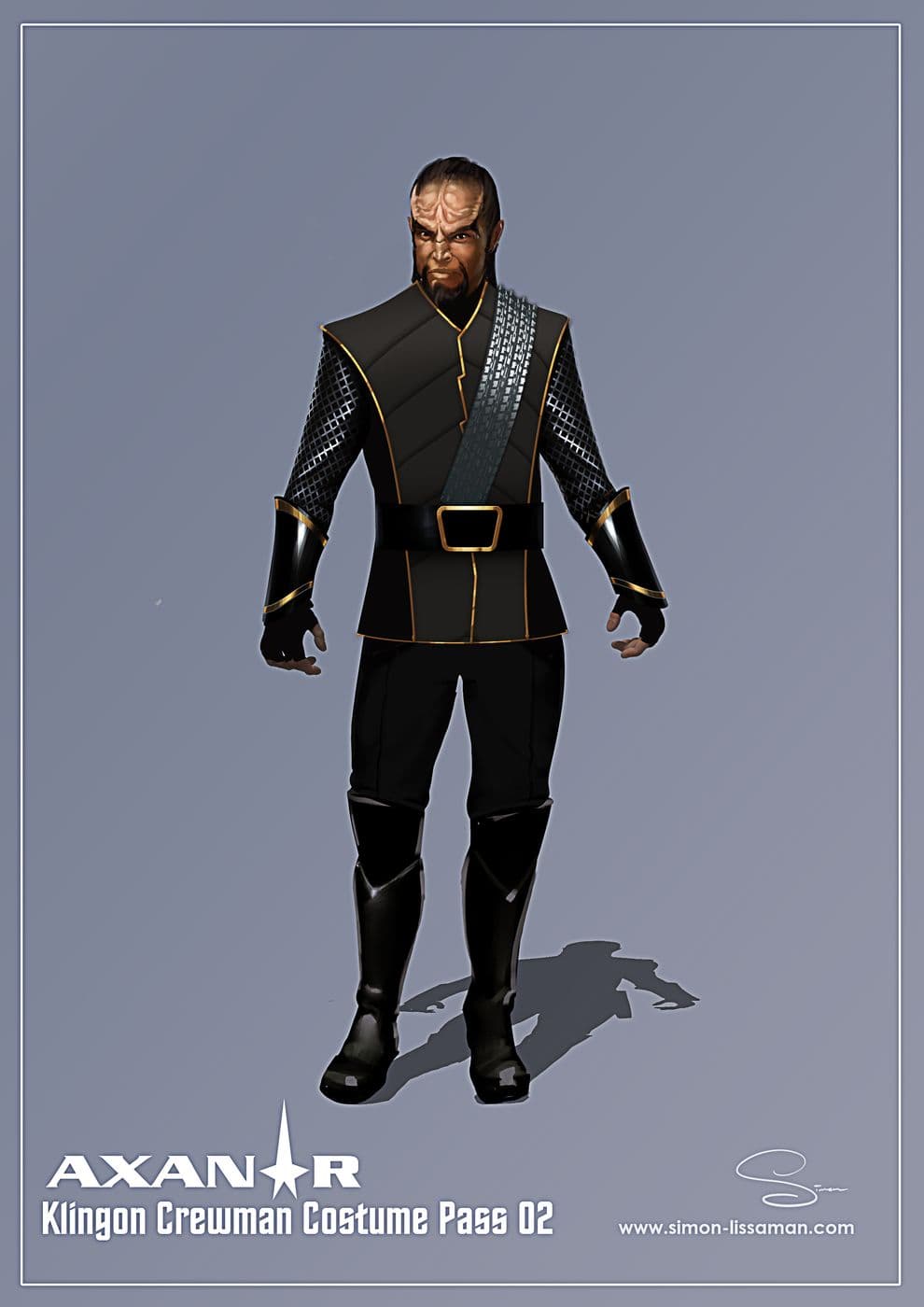 Recovered klingon crew costume design artifact — Klingon Crew Costume pass02. Catalogued by the Memory Alpha Historic Society from the Axanar production archive.