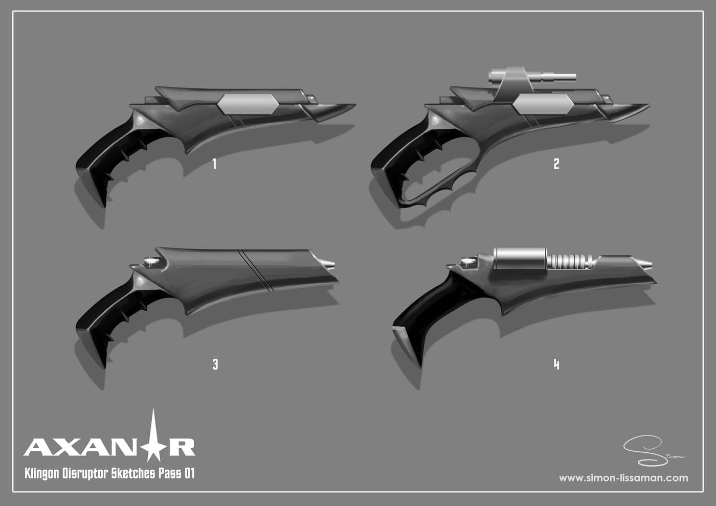 Klingon Disruptor Design Sketches 01 — Klingon Disruptor Design concept art