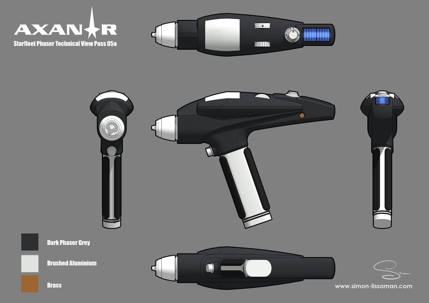 Recovered starfleet phaser design artifact — Starfleet Phaser Technical Plans 05a. Catalogued by the Memory Alpha Historic Society from the Axanar production archive.
