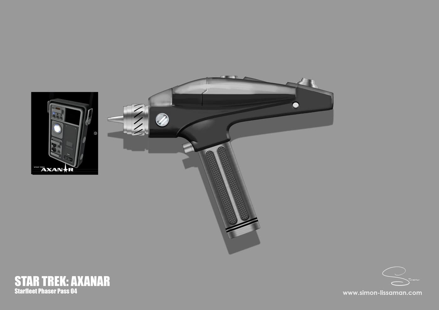 Recovered starfleet phaser design artifact — Starfleet Phaser Sketch Pass 04. Catalogued by the Memory Alpha Historic Society from the Axanar production archive.