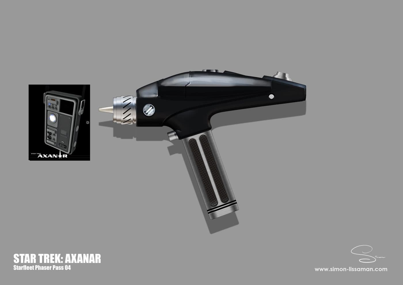 Recovered starfleet phaser design artifact — Starfleet Phaser Sketch Pass 04a. Catalogued by the Memory Alpha Historic Society from the Axanar production archive.