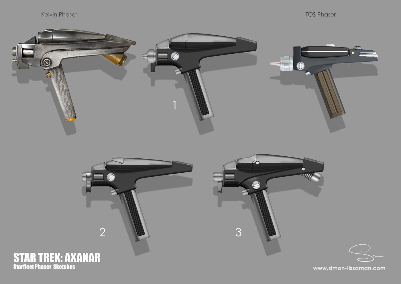 Recovered starfleet phaser design artifact — Starfleet Phaser Design Sketches 01. Catalogued by the Memory Alpha Historic Society from the Axanar production archive.