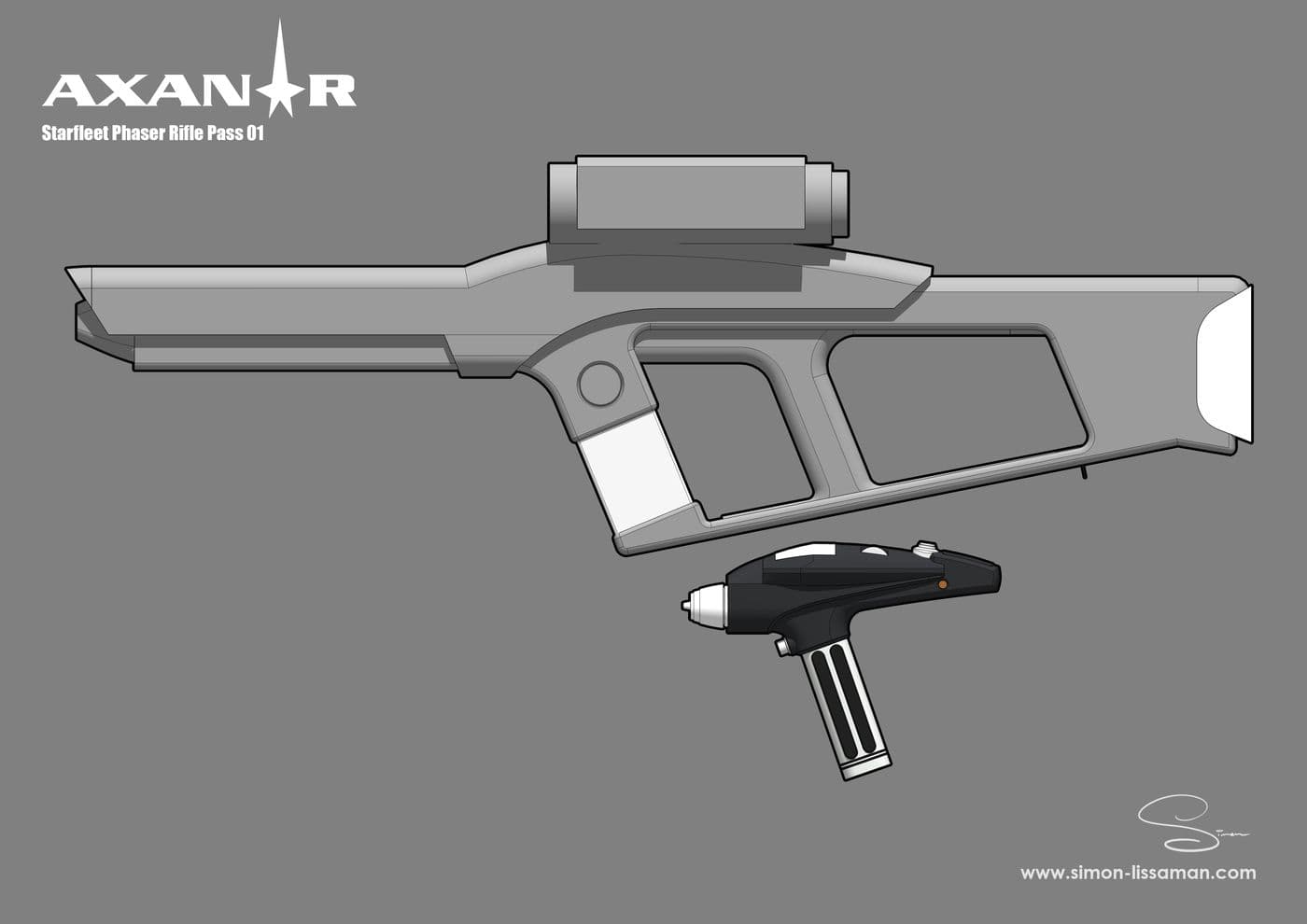 Starfleet Rifle Workup Study 01 — Starfleet Rifle Design concept art