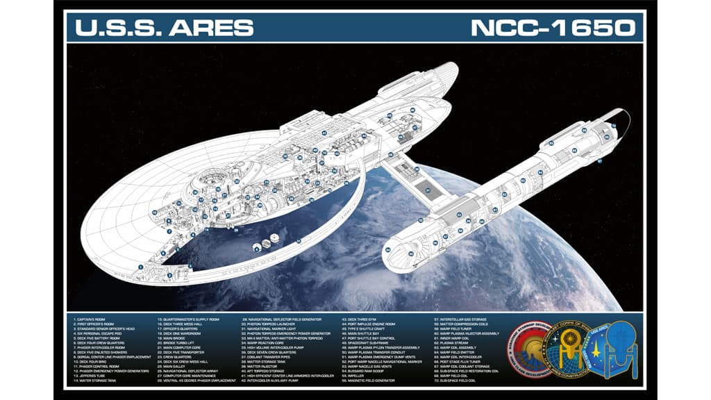 USS Ares Cut-Away - 24" x 36"