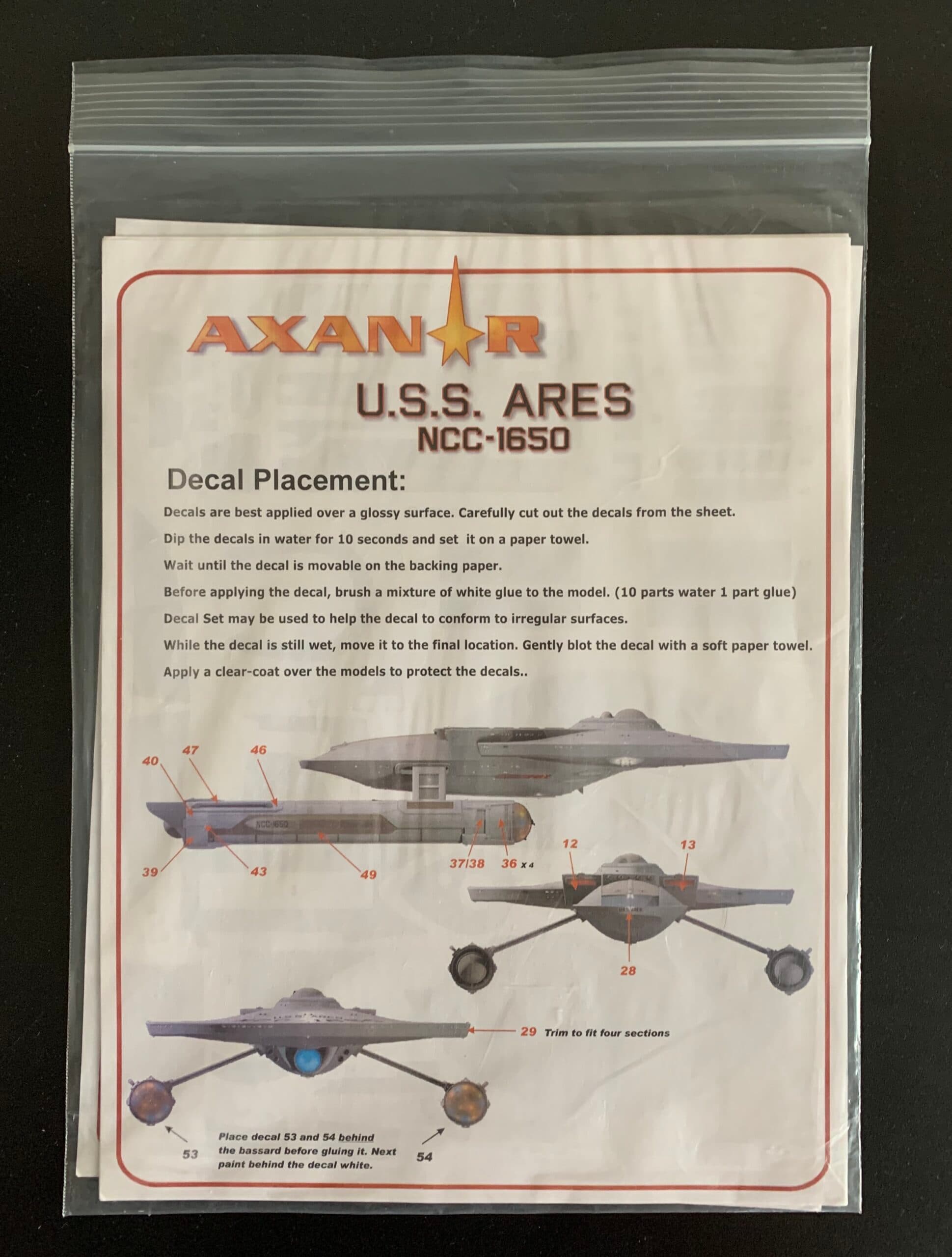 USS Ares 1/1000 Decal Sheets