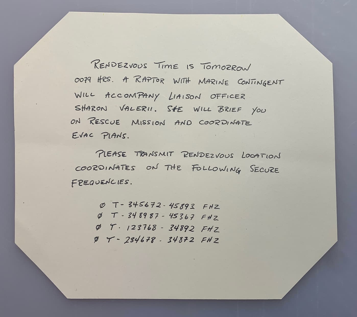 Chief Tyrol's Resistance Note from Galactica w/ COA