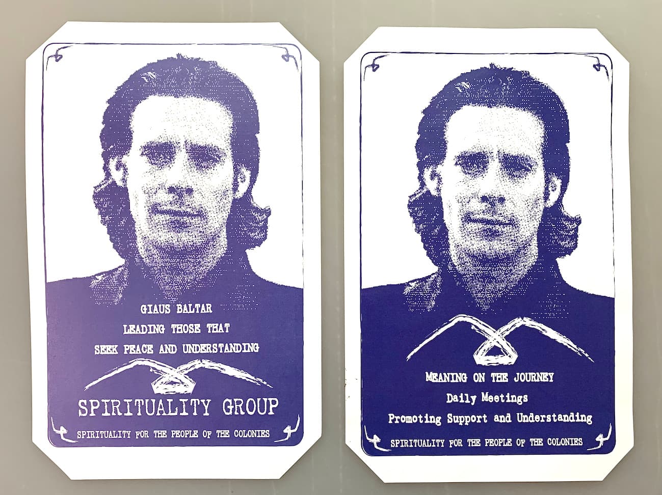 Battlestar Galactica Baltar Spirituality Flyers w/ COA