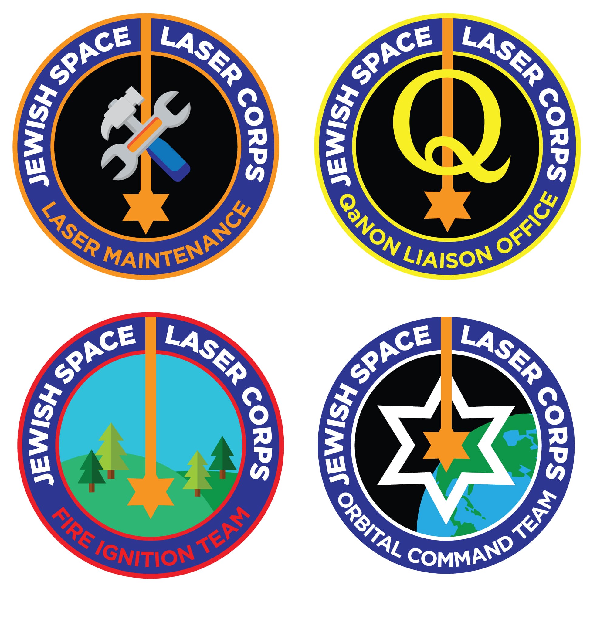 Jewish Space Laser Sticker Set (4)