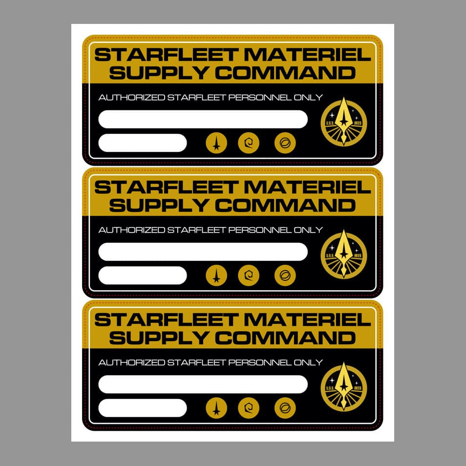 Starfleet Materiel Supply Command Vinyl Sticker Sheet
