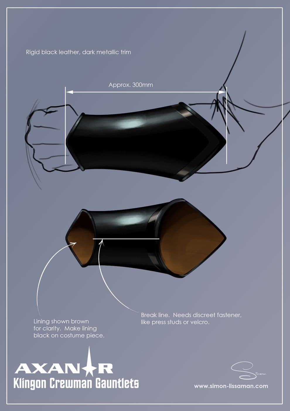 Klingon Crew Costume Gauntlet Detail Pass 01 — Klingon Crew Costume Design concept art