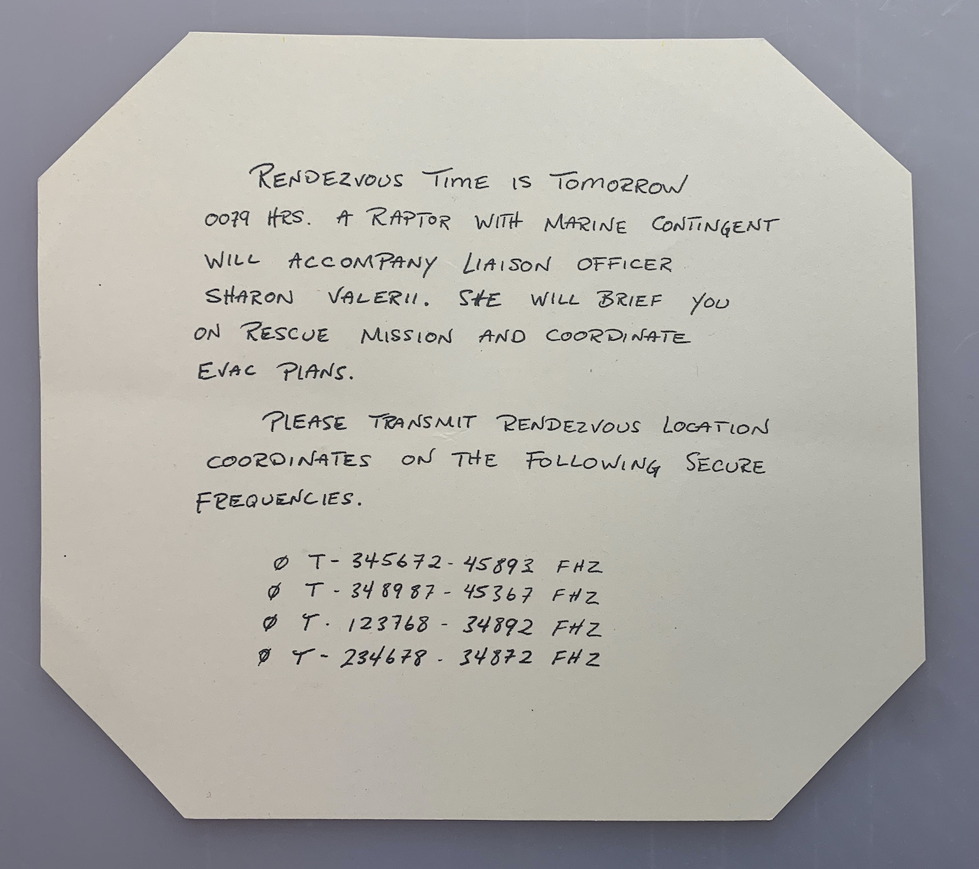 Chief Tyrol's Resistance Note from Galactica w/ COA